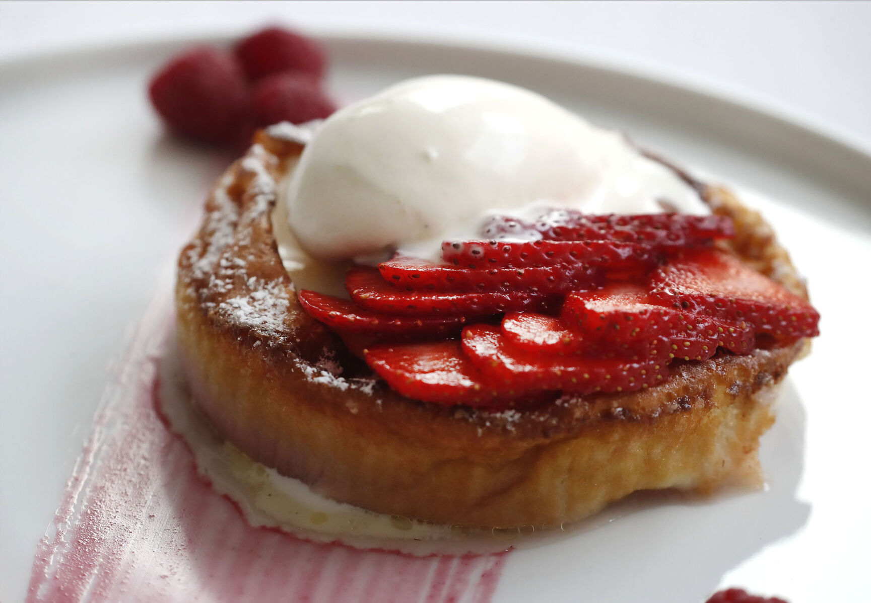 Nectarine clafoutis at Harvest in Medina